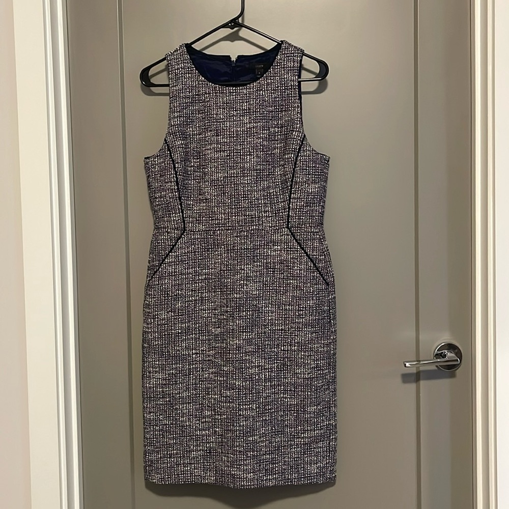 J. Crew Blue Sheath Dress with Pockets (Like New)
